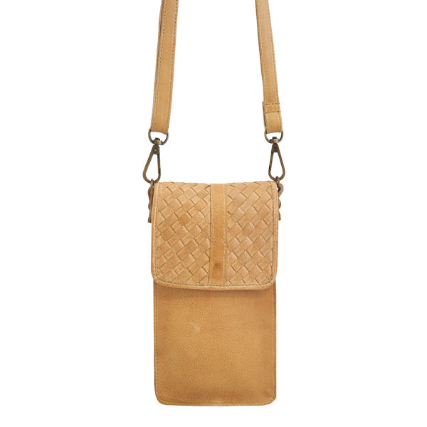 Ada Phone Bag | Camel-Handbags-CadelleLeather