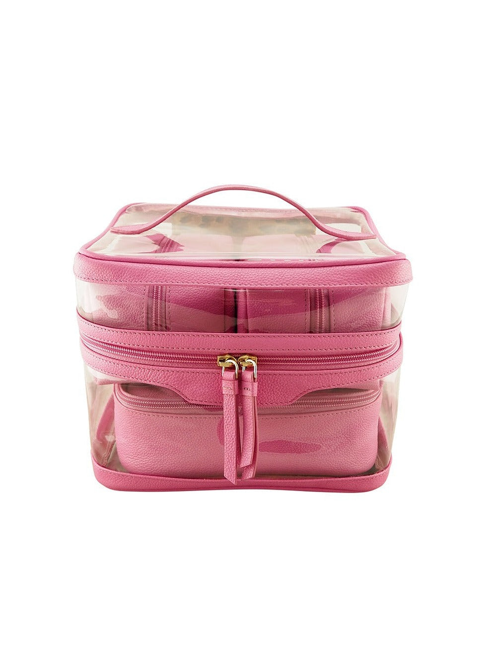 Sophia 4 Piece Travel Makeup Case | Fuchsia-CadelleLeather