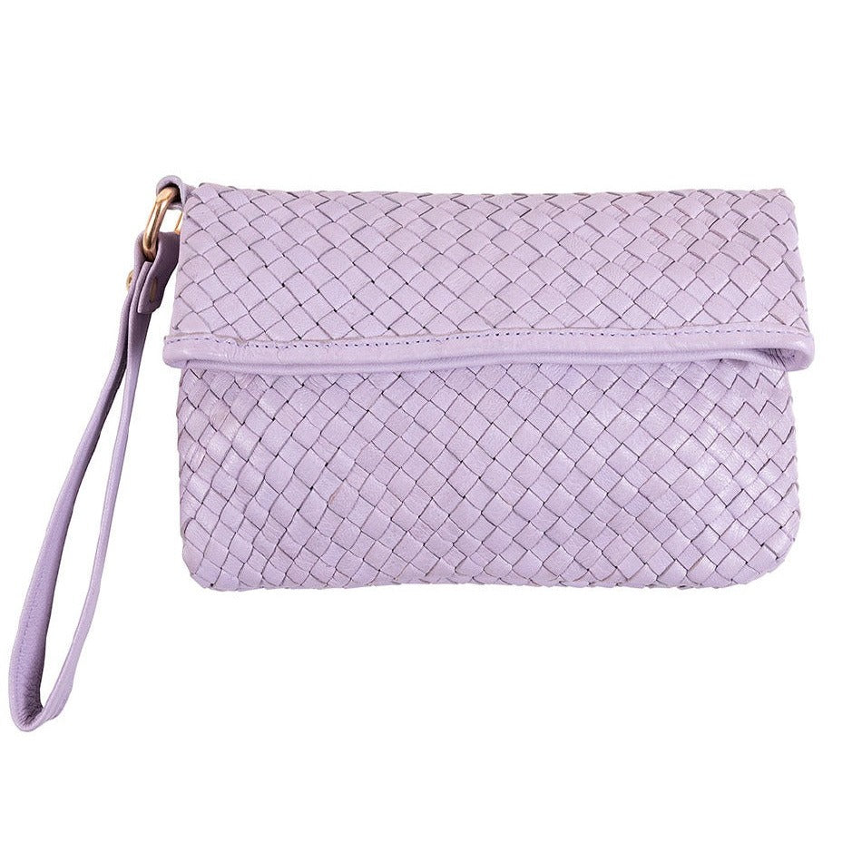 Luna Weave Clutch | Lilac-CadelleLeather