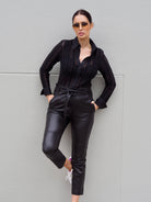 Beckie Relaxed Pant | Black-Pants-CadelleLeather