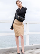 Meghan Asymmetrical Skirt | Honey-CadelleLeather