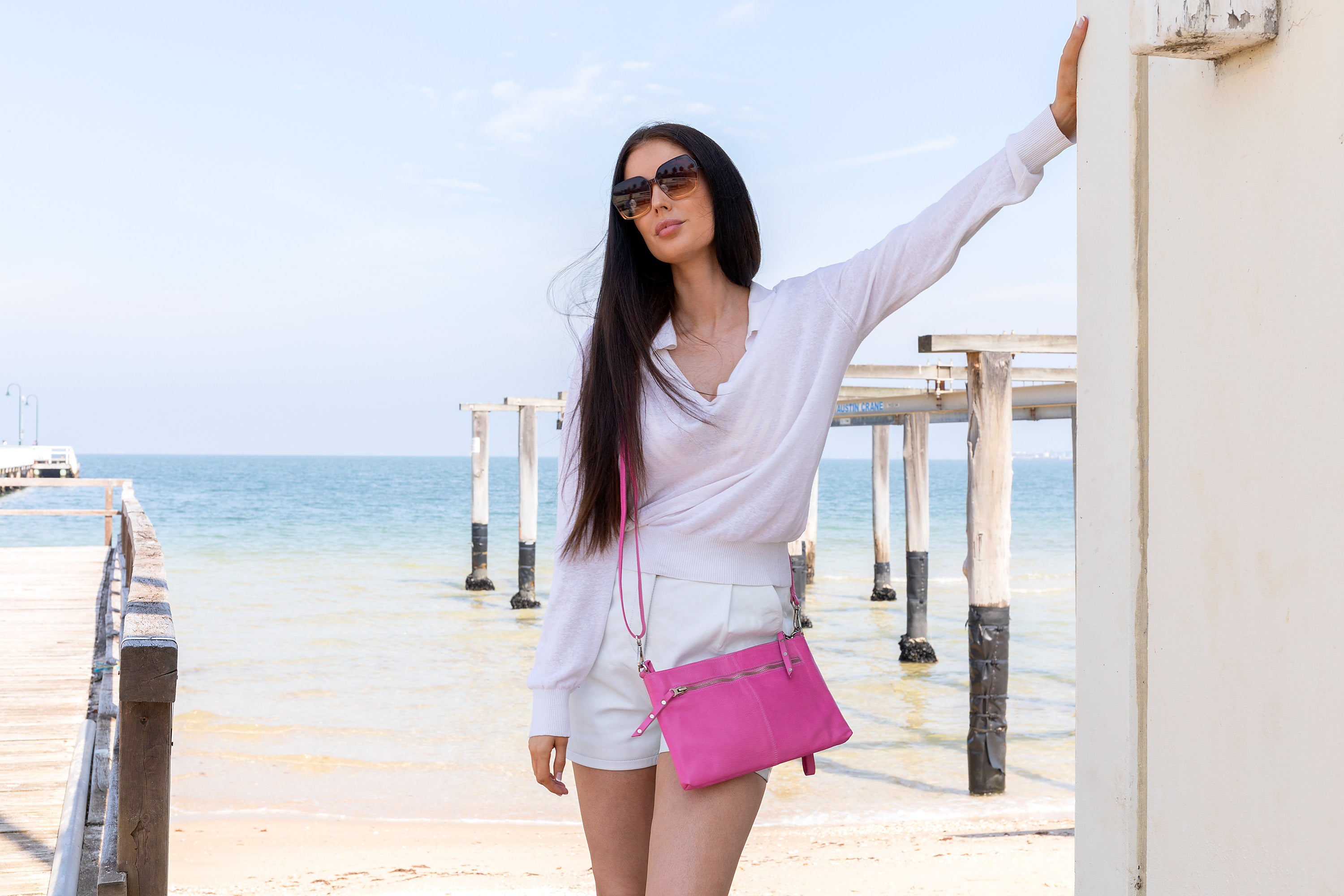 Willow Crossbody | Fuchsia-CadelleLeather
