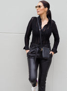 Beckie Relaxed Pant | Black-Pants-CadelleLeather