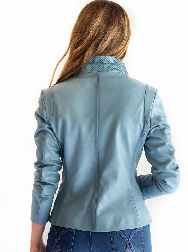 Leather Jacket Costa Woven Blazer Black Picture 5 regular from Cadelle Leather