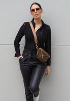 Beckie Relaxed Pant | Black-Pants-CadelleLeather