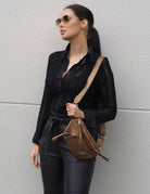 Beckie Relaxed Pant | Black-Pants-CadelleLeather