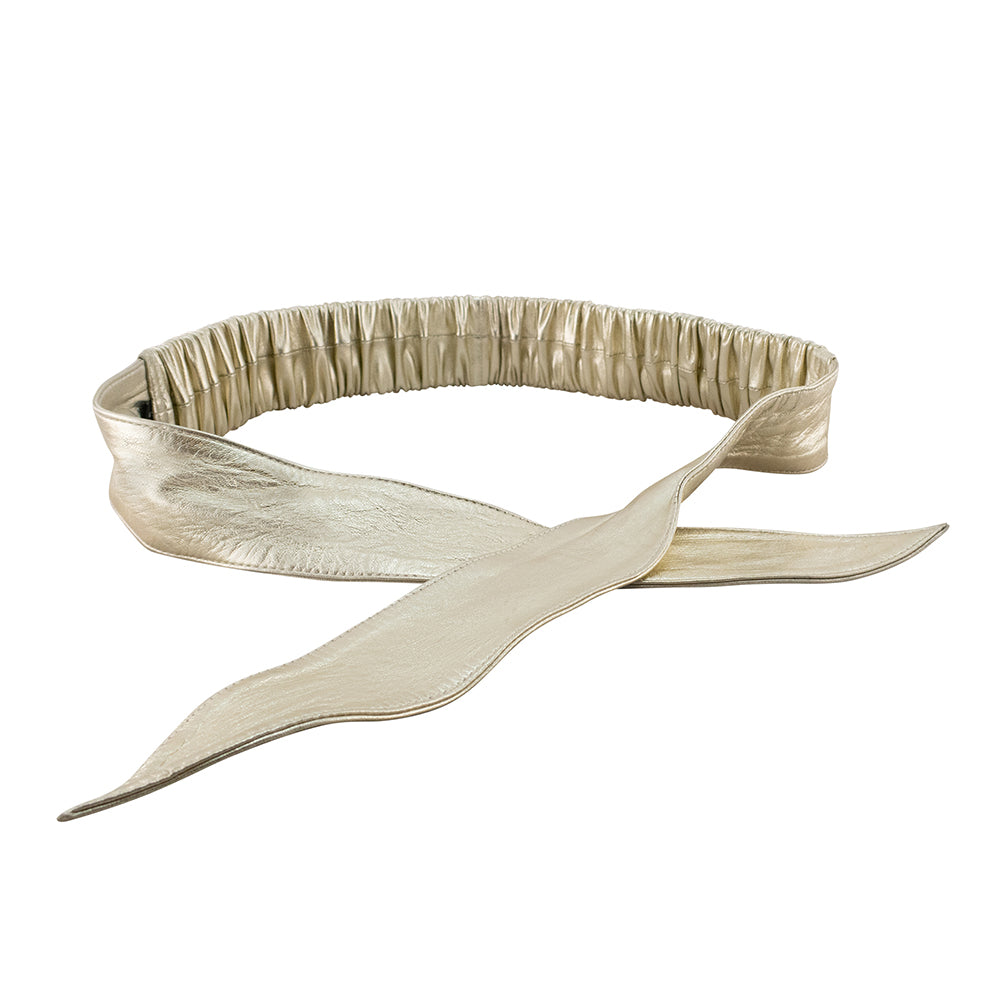 Kitty Wide Stretch Belt | Gold Metallic-CadelleLeather