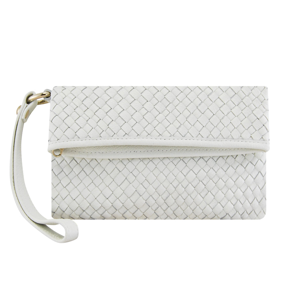 Luna Weave Clutch | Mint-CadelleLeather