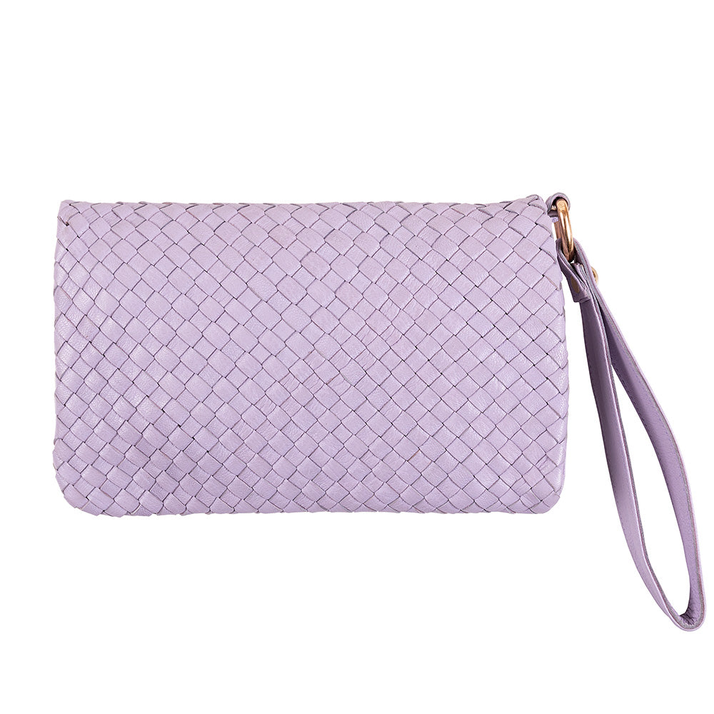 Luna Weave Clutch | Lilac-CadelleLeather