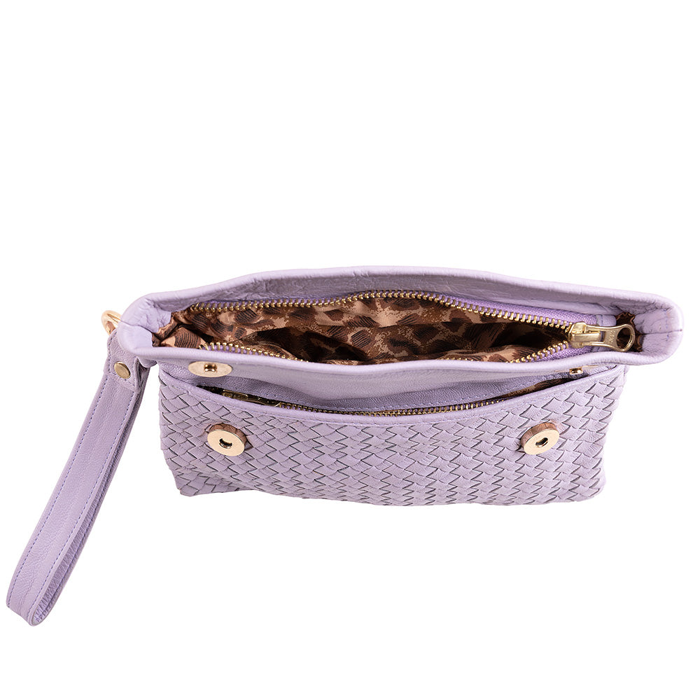 Luna Weave Clutch | Lilac-CadelleLeather