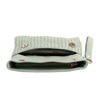 Luna Weave Clutch | Mint-CadelleLeather