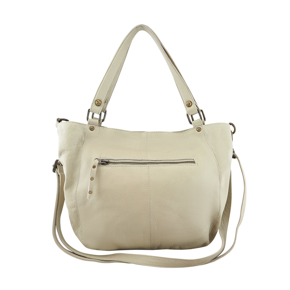 Cadelle Mila honey tote bag with stitch and stud detail back view