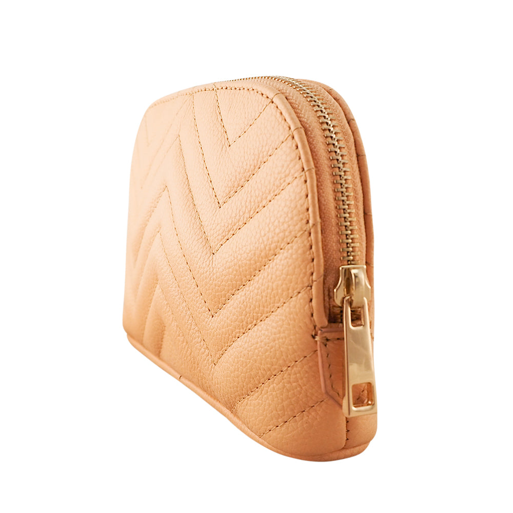 Sophia Makeup Purse | Sand-CadelleLeather