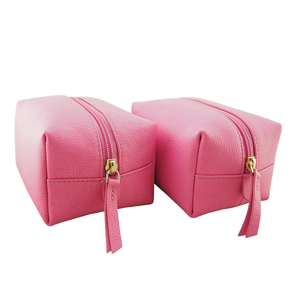 Sophia 4 Piece Travel Makeup Case | Fuchsia-CadelleLeather