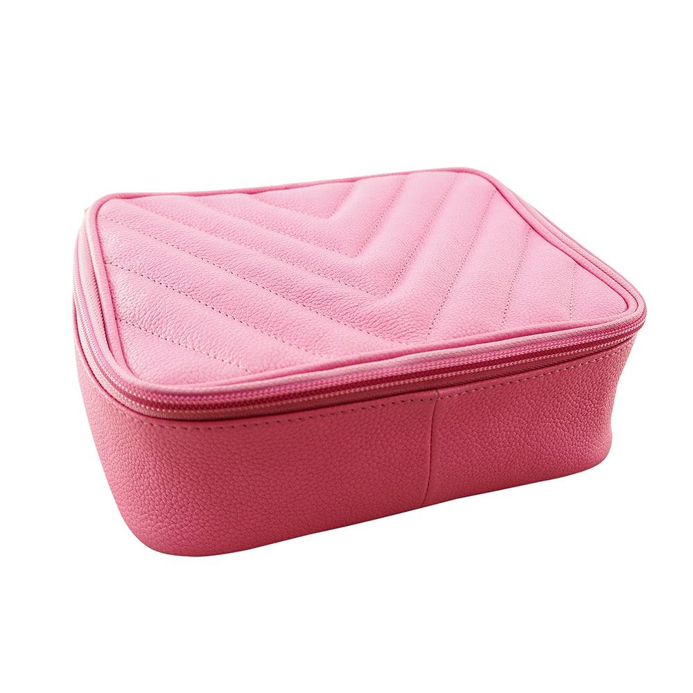Sophia 4 Piece Travel Makeup Case | Fuchsia-CadelleLeather