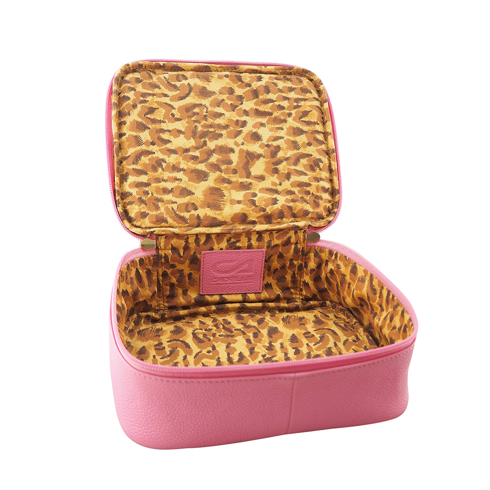 Sophia 4 Piece Travel Makeup Case | Fuchsia-CadelleLeather