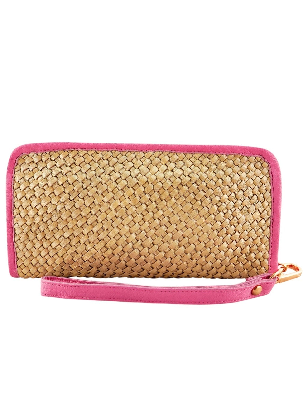 Taylor Wallet | Metallic Gold/Fuchsia-CadelleLeather