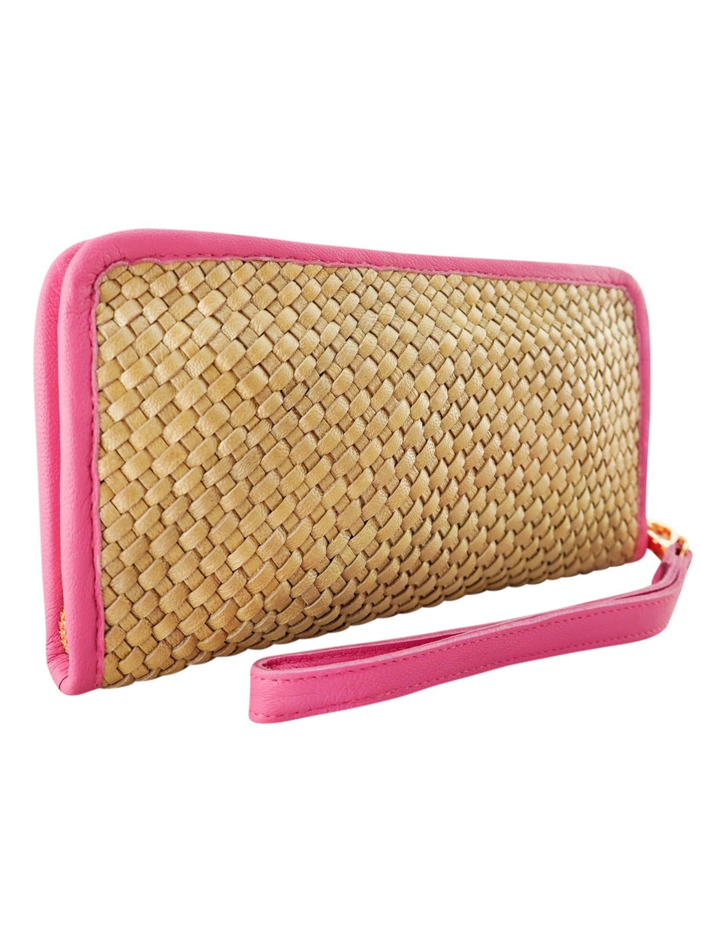 Taylor Wallet | Metallic Gold/Fuchsia-CadelleLeather