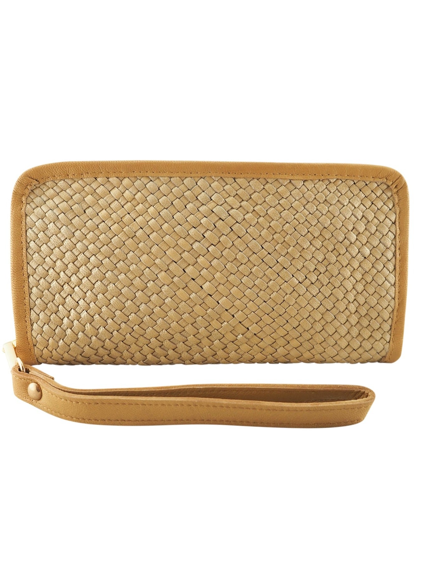 Taylor Wallet | Metallic Gold/Fuchsia-CadelleLeather