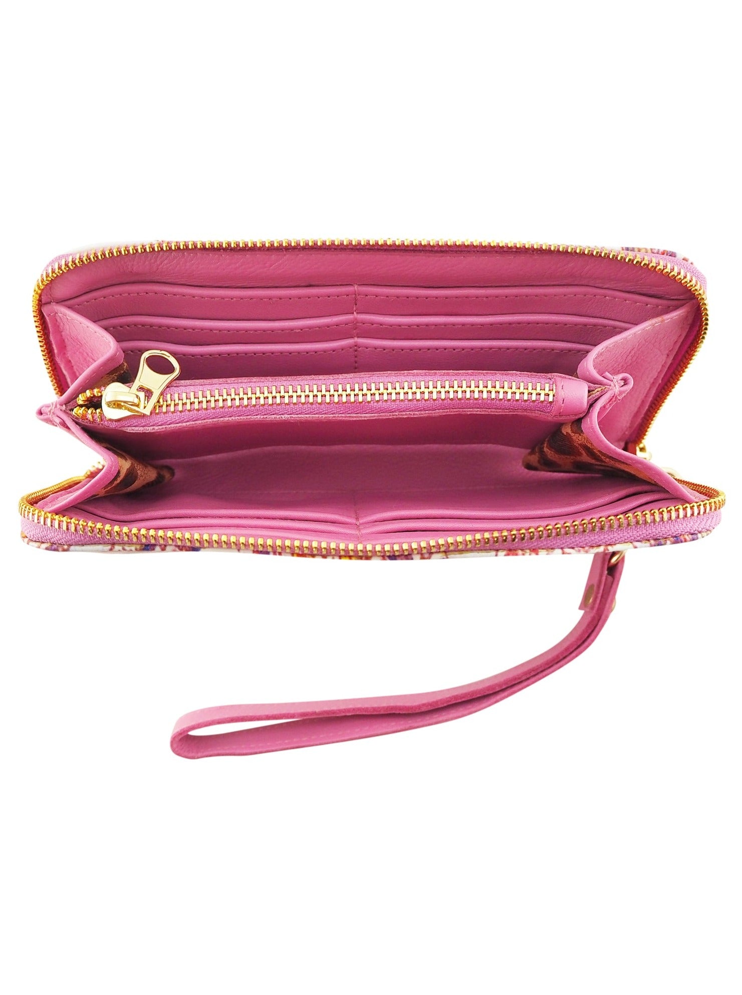 Bella Printed Wallet | Paisley/Fuchsia-Handbag & Wallet Accessories-CadelleLeather