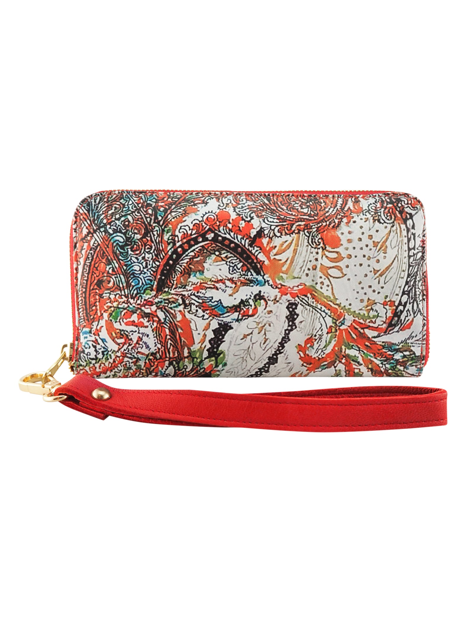 Bella Printed Wallet | Paisley/Dark Berry-Handbag & Wallet Accessories-CadelleLeather