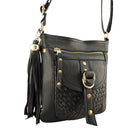 Gold Jamie Crossbody | Black-Handbags-CadelleLeather