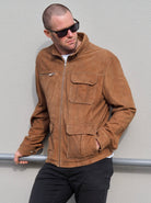 Ollie Suede Men’s Jacket | Dark Tan-CadelleLeather