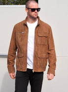 Ollie Suede Men’s Jacket | Dark Tan-CadelleLeather
