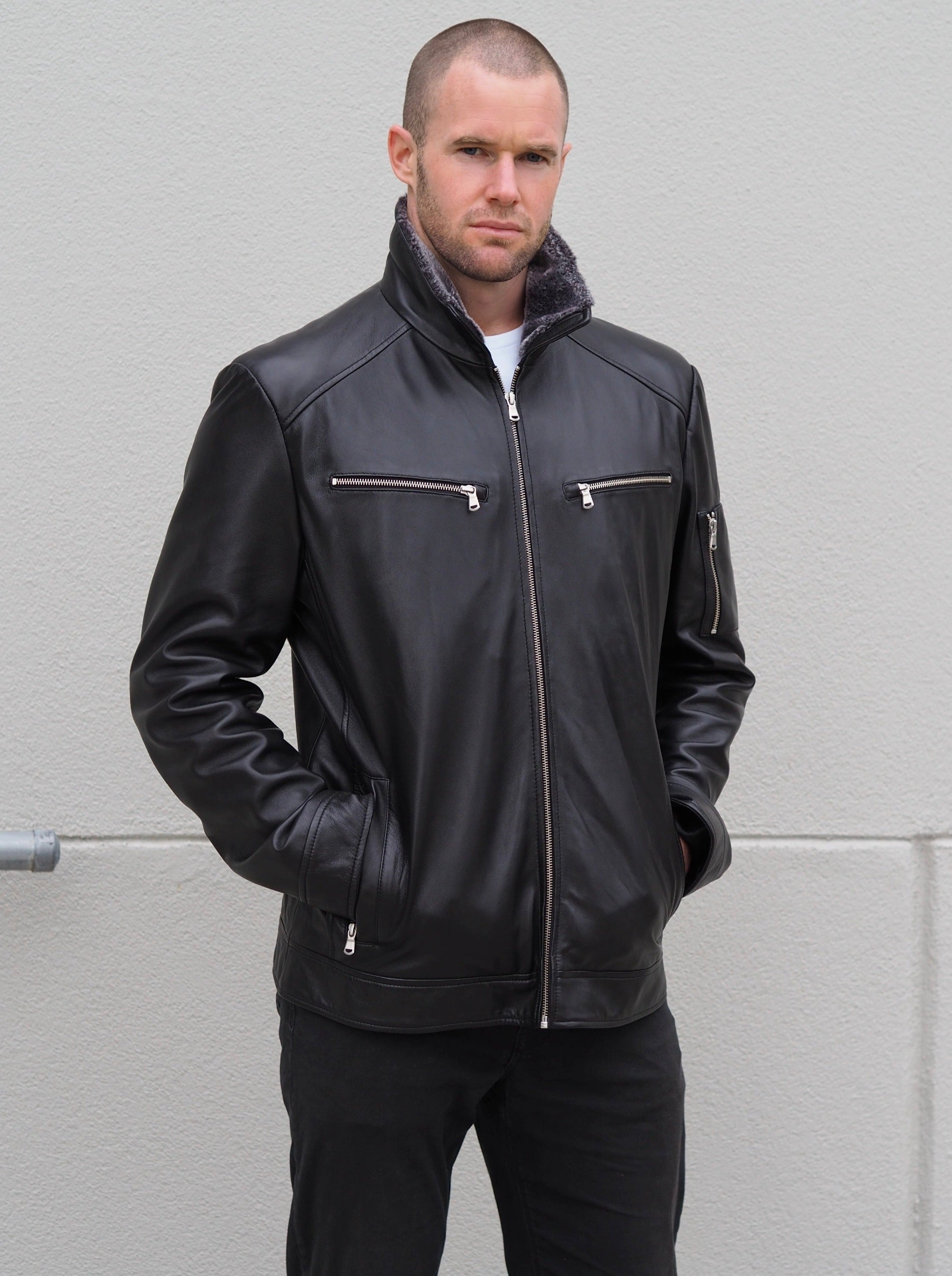 Hudson Men’s Jacket | Black-CadelleLeather
