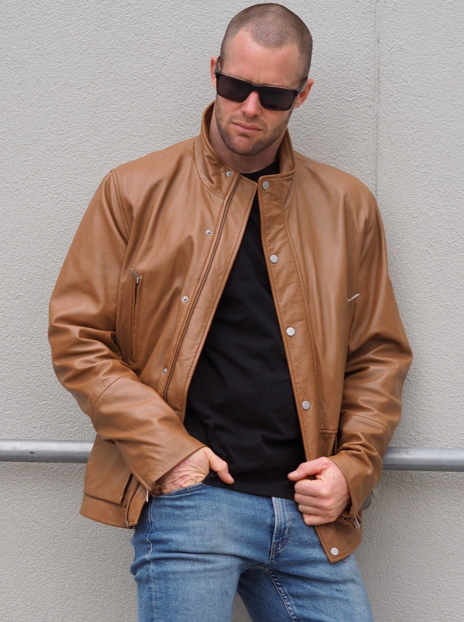 Peter Men’s Jacket | Camel-CadelleLeather