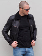 Aiden Men’s Bomber Jacket | Black-CadelleLeather