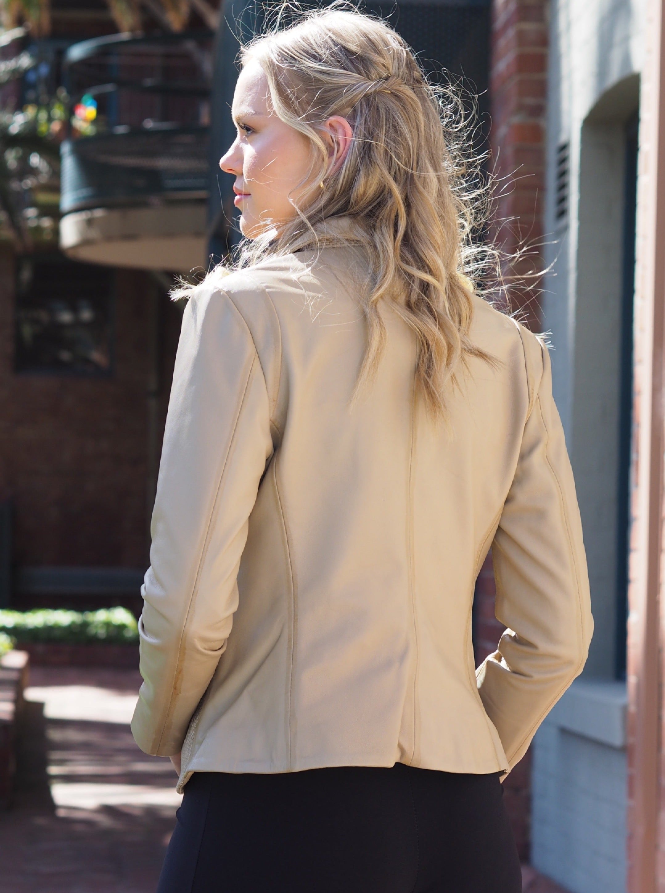 Chrissie Blazer | Honey-Jackets-CadelleLeather