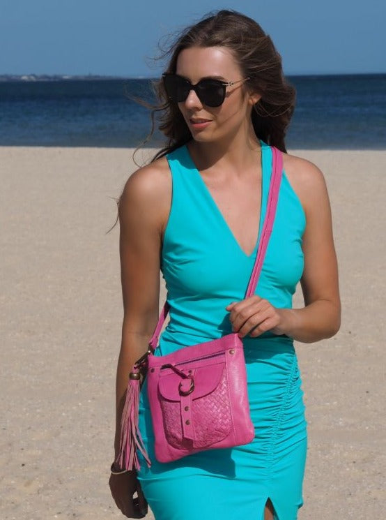 Jamie Crossbody | Fuchsia-Handbags-CadelleLeather