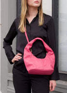 Ellen Crescent Handbag | Fuchsia-CadelleLeather