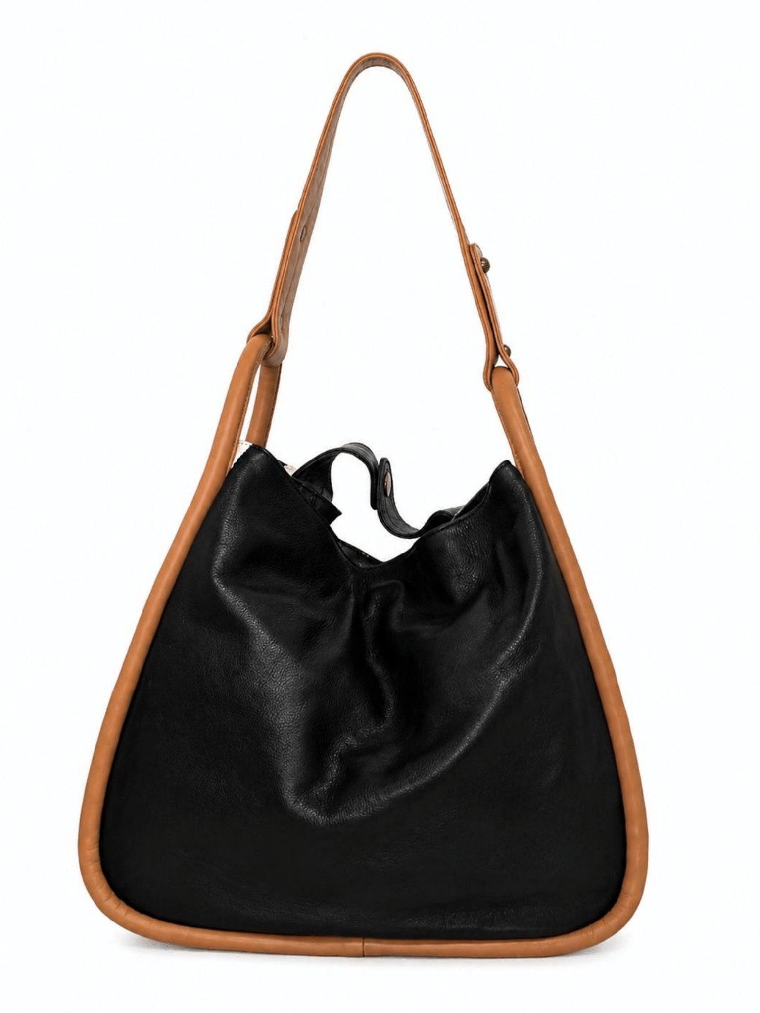 Cadelle Carla two-toned black and white leather handbag front view