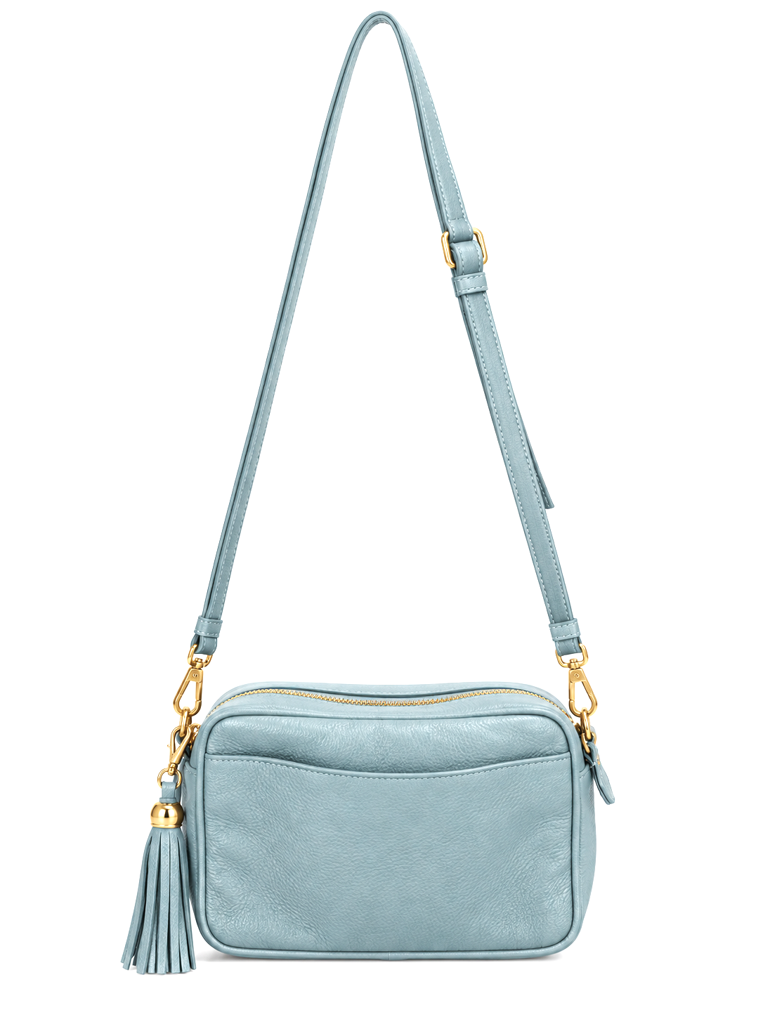 Cadelle Sarah pale blue leather crossbody bag with detachable tassel