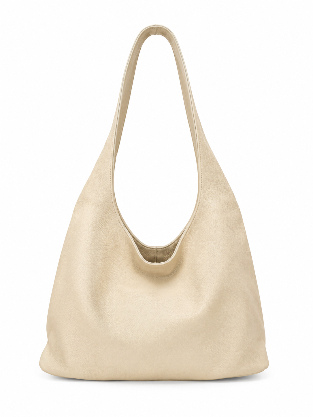 A slouchy, slouchy hobo shoulder bag in cream leather