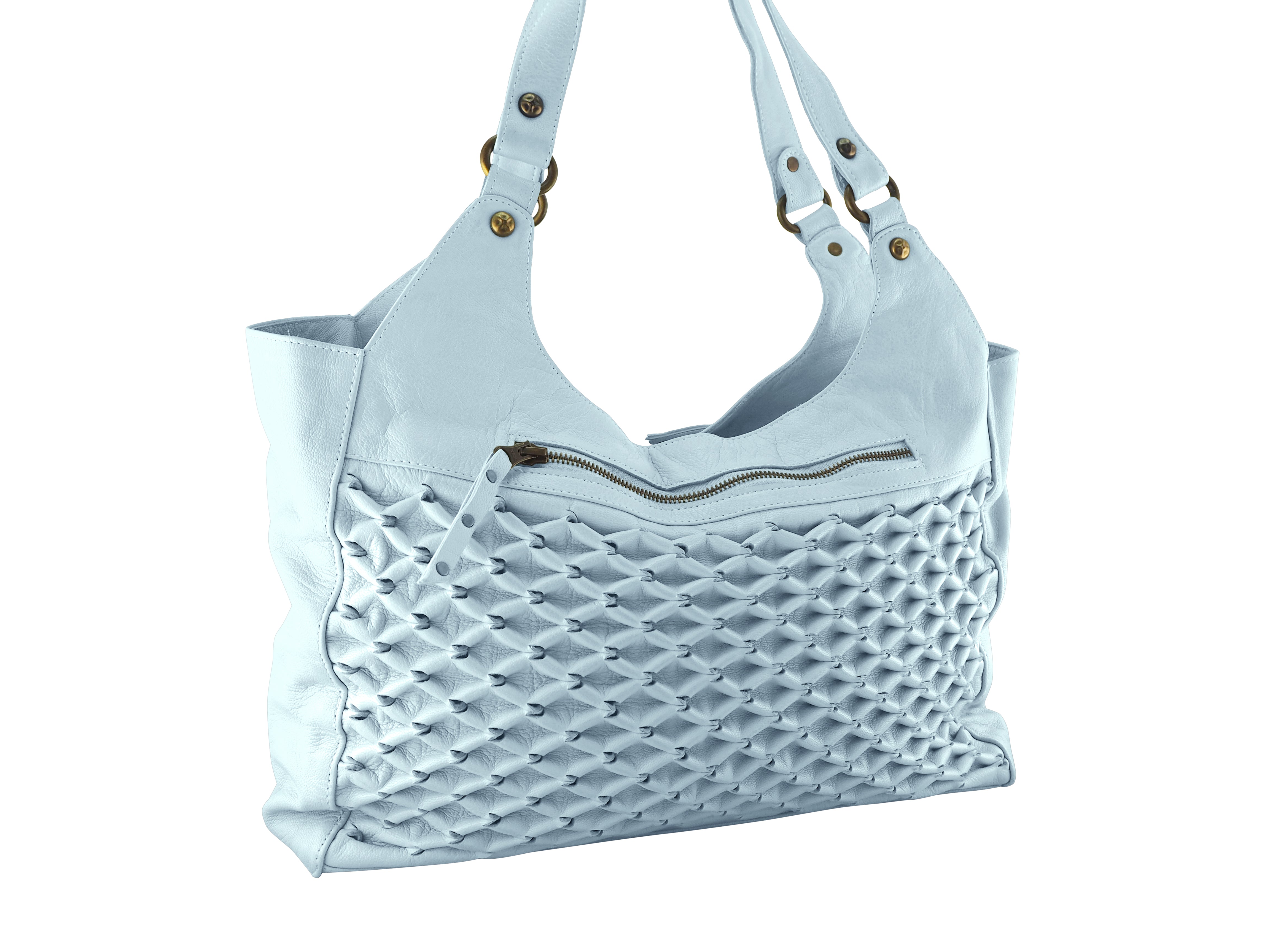 Isla Tote | Pale Blue-Handbags-CadelleLeather