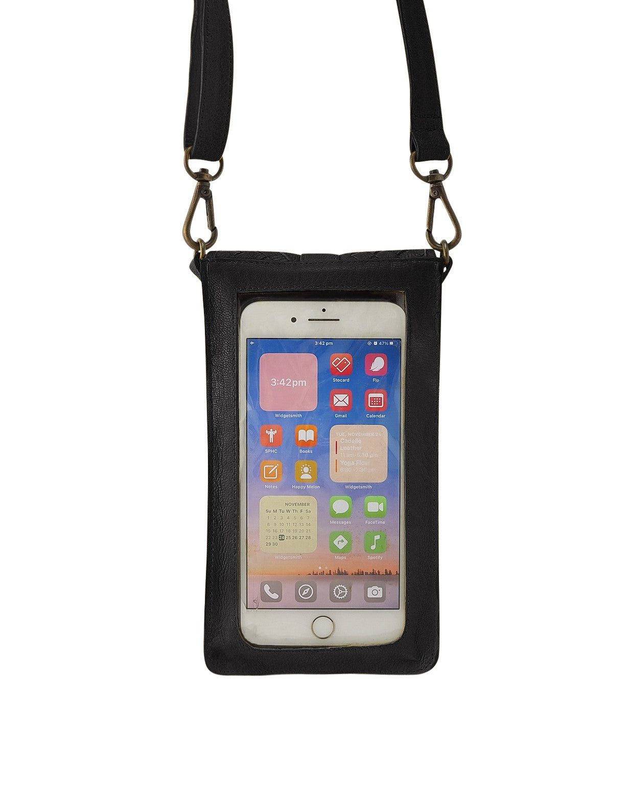 Ada Phone Bag | Black-Handbags-CadelleLeather