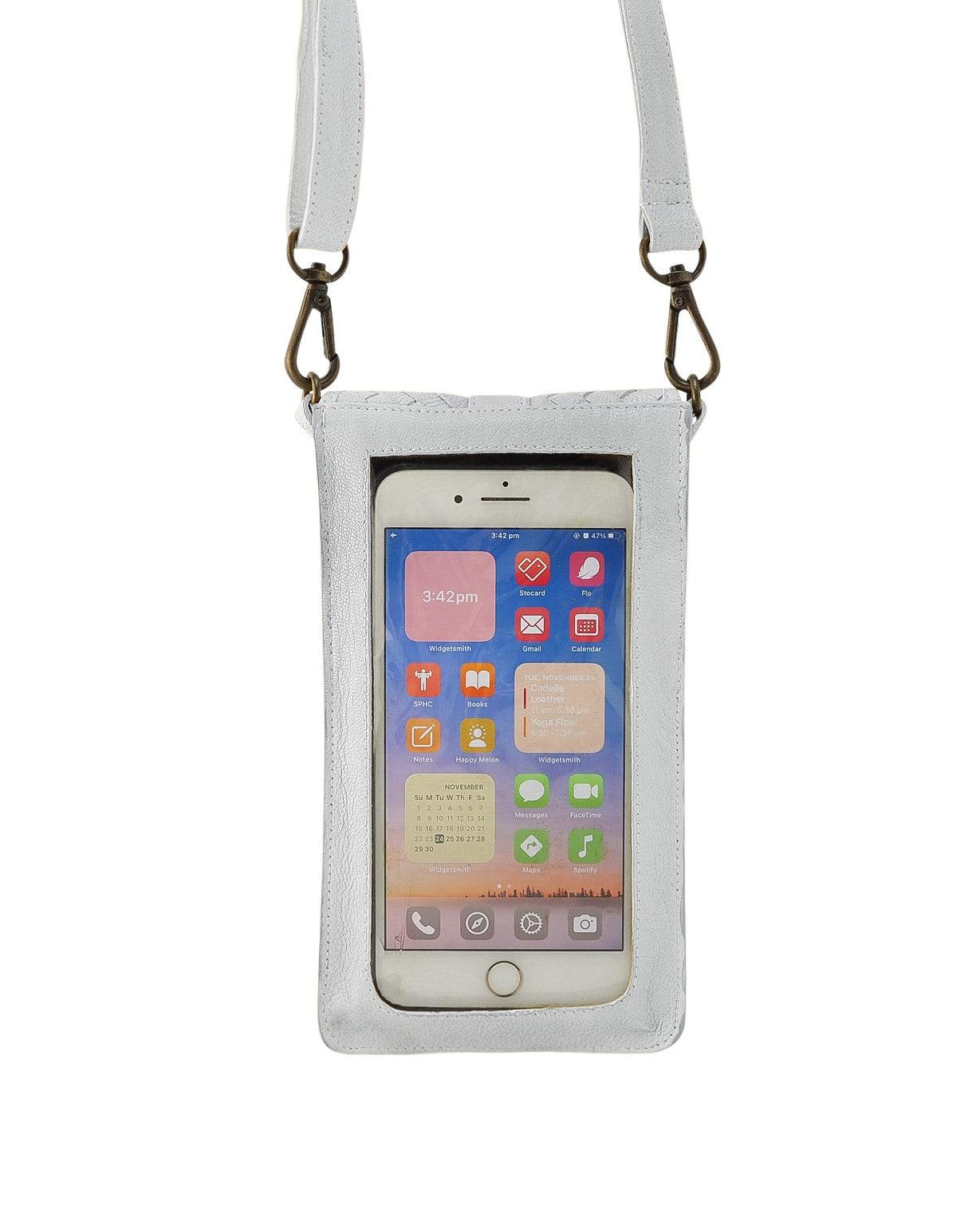 Ada Phone Bag | White-Handbags-CadelleLeather