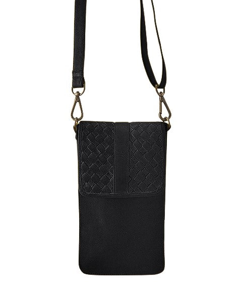 Ada Phone Bag | Black-Handbags-CadelleLeather