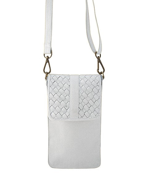 Ada Phone Bag | White-Handbags-CadelleLeather