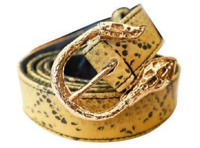 Cairo Leather Belt | Green Snake-CadelleLeather