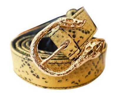 Cairo Leather Belt | Taupe Snake-CadelleLeather