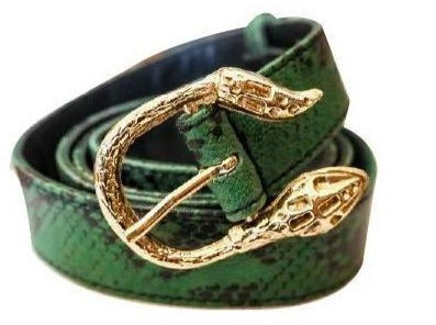 Cairo Leather Belt | Taupe Snake-CadelleLeather