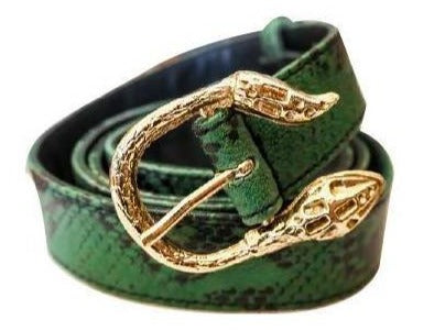 Cairo Leather Belt | Black/White Snake-CadelleLeather