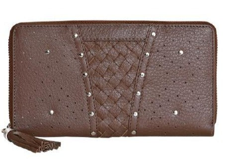 Leather Wallet Aviana Stud Weave Wallet Tobacco Picture 1 regular from Cadelle Leather