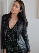 Celina Biker Jacket | Black-CadelleLeather