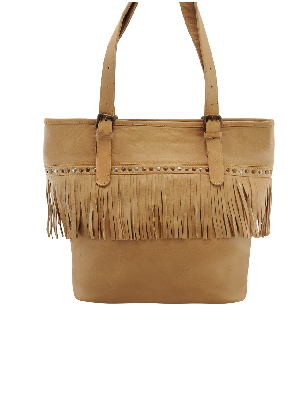 Leila Fringed Tote | Camel-CadelleLeather
