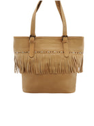 Leila Fringed Tote | Camel-CadelleLeather